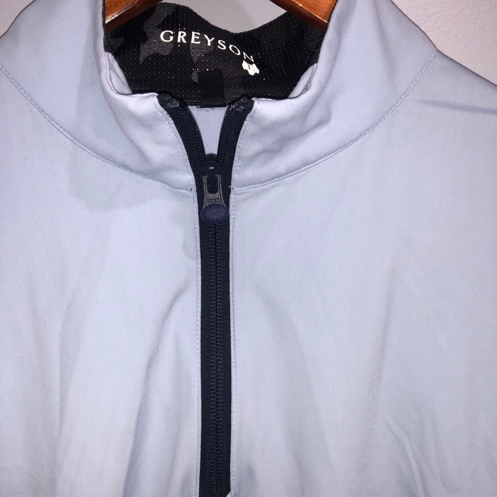 Greyson 1/4 Zip Tate Pullover Light Blue Wolf Italian Golf Jacket L - Picture 2 of 10